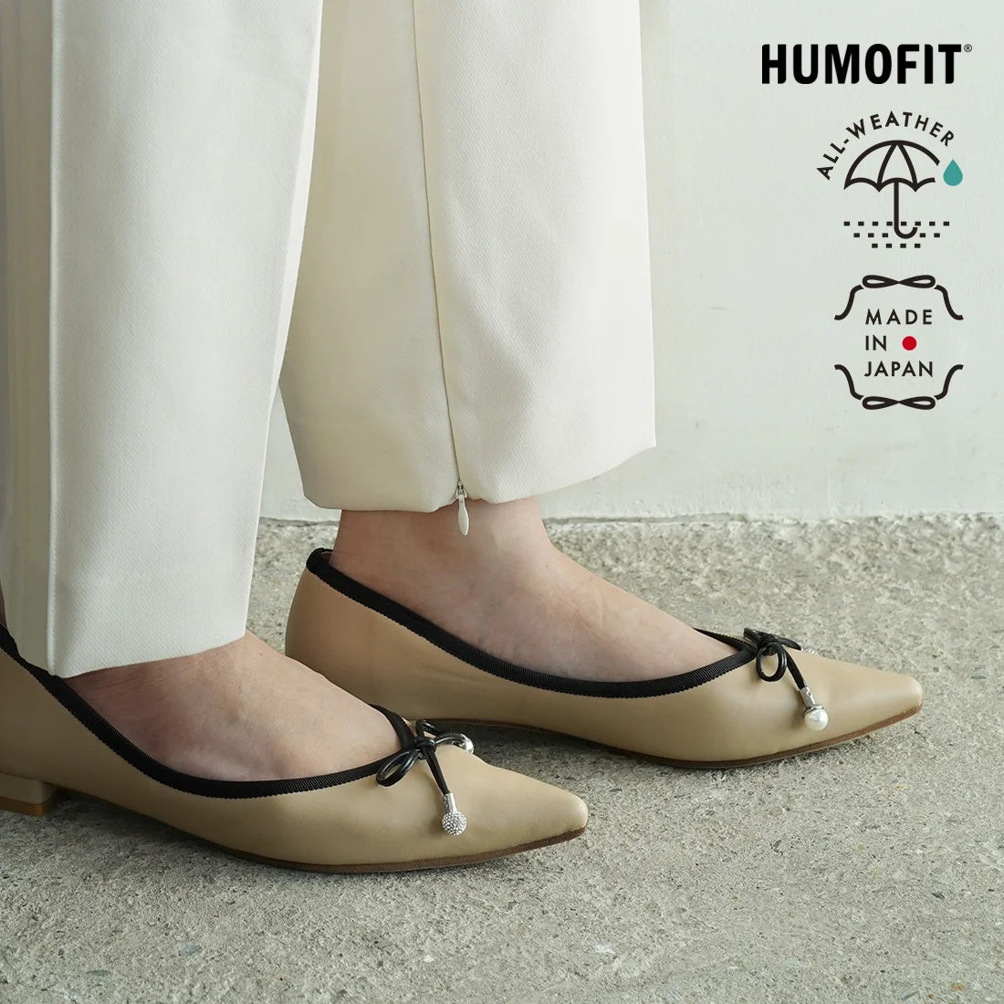 【新品預訂】日本製 Lauf Oletta [All Weather] 全天候尖頭珍珠芭蕾舞鞋 (LRH101 Beige/C) (杏色)