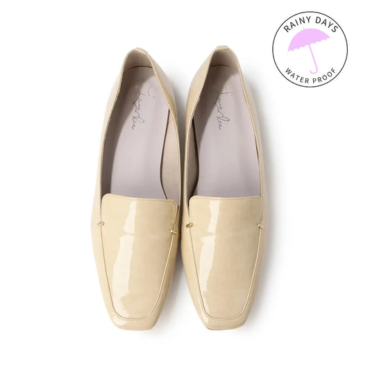 日本製 Launa lea Rainy Day 方頭柔軟晴雨樂福鞋 (R9020)  (淺杏色漆皮/ L Beige E)