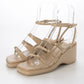 【新品預訂】日本Launa Lea 6cm 方頭綁帶坡跟涼鞋(S161)(杏色/ Beige)