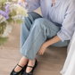 【新品預訂】日本製Emma Francis 碎花歐根紗透網瑪莉珍鞋 ( 09k-T 101)（黑色薄紗）