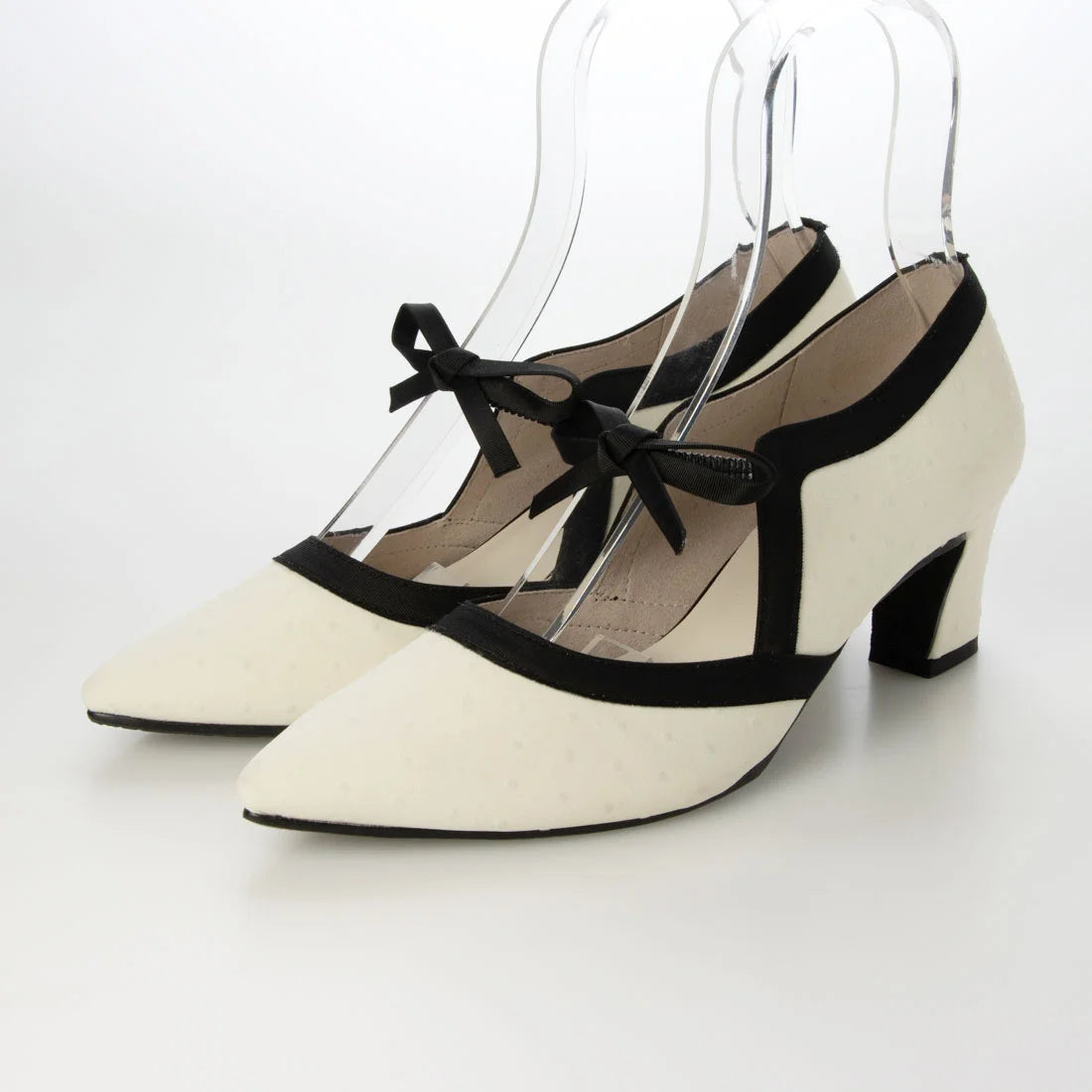 【新品預訂】日本製 Launa Lea 6cm踭蝴蝶結瑪莉珍高跟鞋( 577A ) ( 象牙色 Z / Ivory Z)