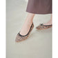日本製【珍珠色調防水】Emma Francis真皮 尖頭平底芭蕾舞鞋(01b-L S328)(Leopard print leather suede)（レオパード柄 レザースエード）