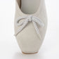 【新品預訂】日本製 Launa lea 繩蝴蝶結方頭絨毛芭蕾舞鞋（B7102A）(淺灰色 S / L Grey S)