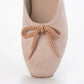 【新品預訂】日本製 Launa lea 繩蝴蝶結方頭絨毛芭蕾舞鞋（B7102A）(淺粉色 S / L Pink S)