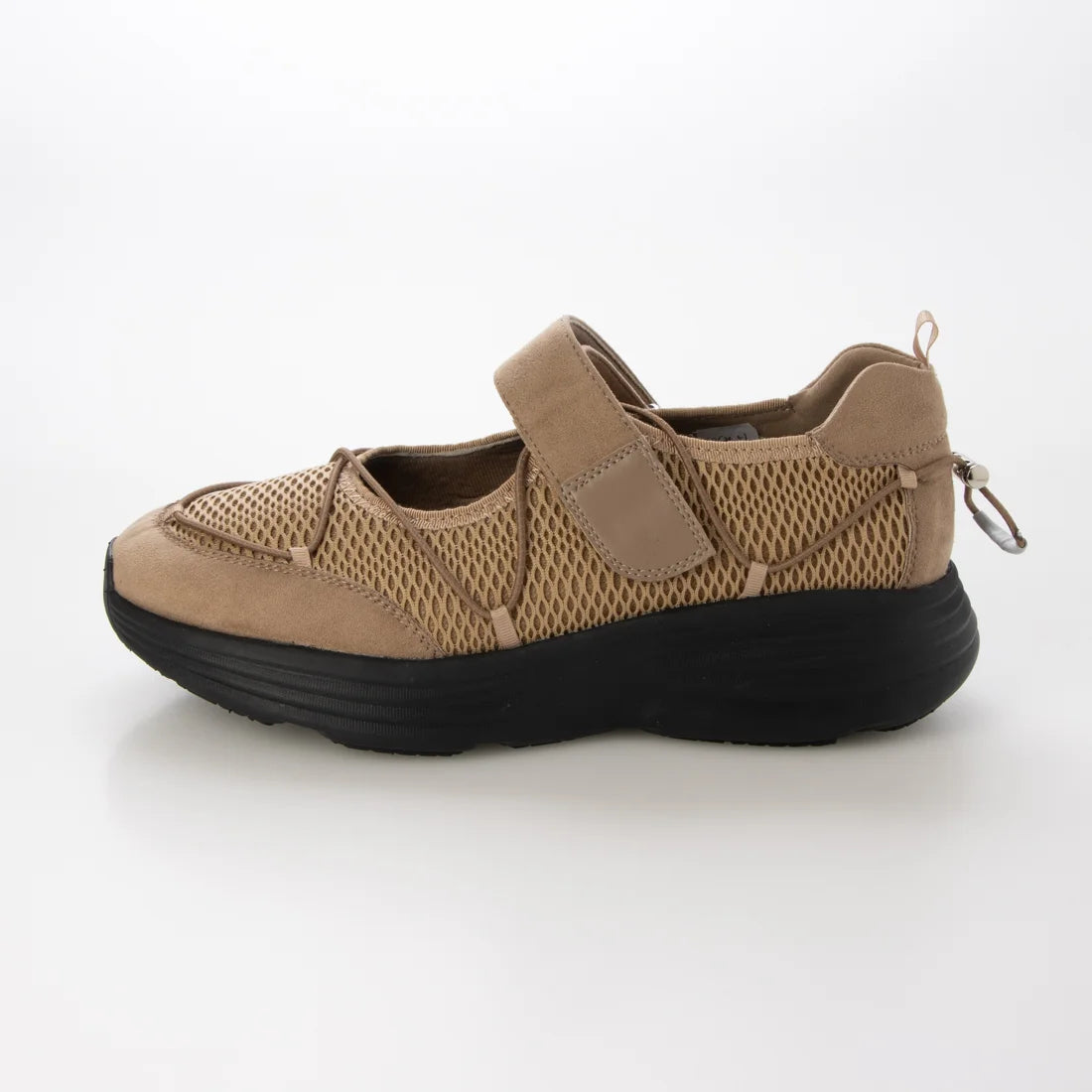 【新品預訂】日本 Lauf Oletta 輕盈 4cm厚底網面瑪莉珍運動鞋 (L150 Beige-Z)(杏色)