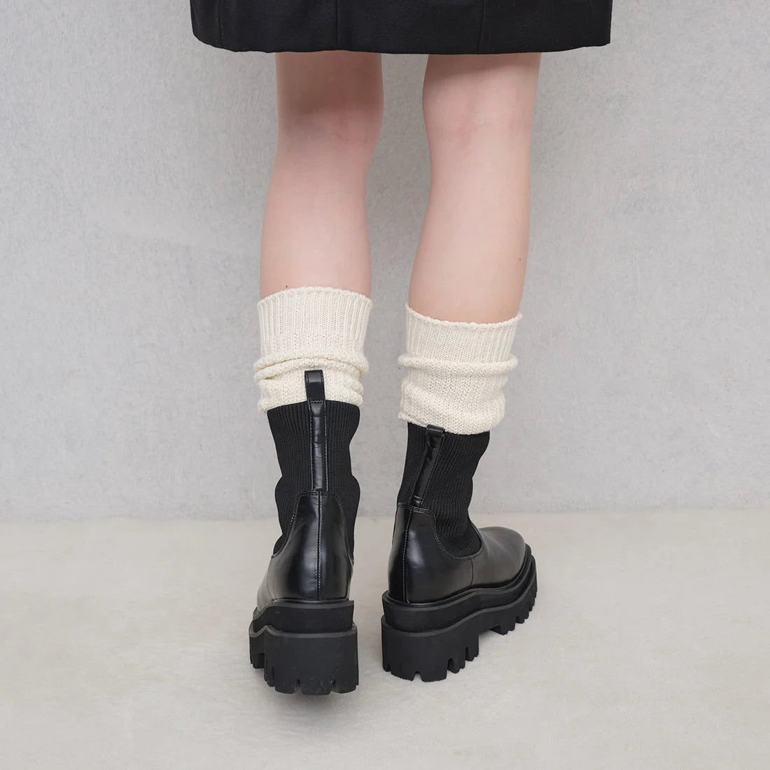 【新品預訂】Launa Lea 7.5cm踭針織襪厚底靴子（S159）(黑色／Black)