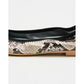 日本製【珍珠色調防水】Emma Francis 真皮 尖頭平底芭蕾舞鞋(01b-L P371)(Python pattern leather smooth) （パイソン柄 レザースムース）