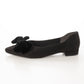日本製 Launa Lea 絲絨蝴蝶結平底鞋 (460C)(黑色 S / Black S)