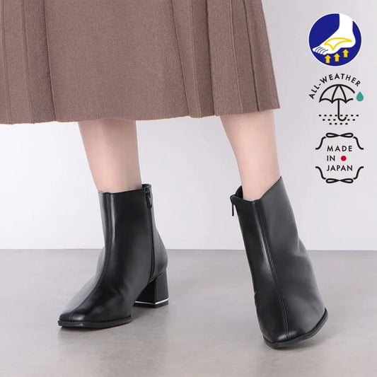 【新品】日本製 Lauf Oletta    [雨天應對] 防水 5cm踭 足弓支撐短靴（LRM119 BLACK）(黑色)