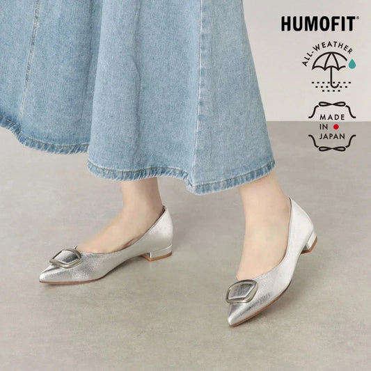 【新品預訂】日本製 Lauf Oletta [All Weather] 全天候 防水尖頭金扣平底鞋（LRH127 Silver) (銀色)