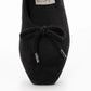 【新品預訂】日本製 Launa lea 繩蝴蝶結方頭絨毛芭蕾舞鞋（B7102A）(黑色 S / Black S )