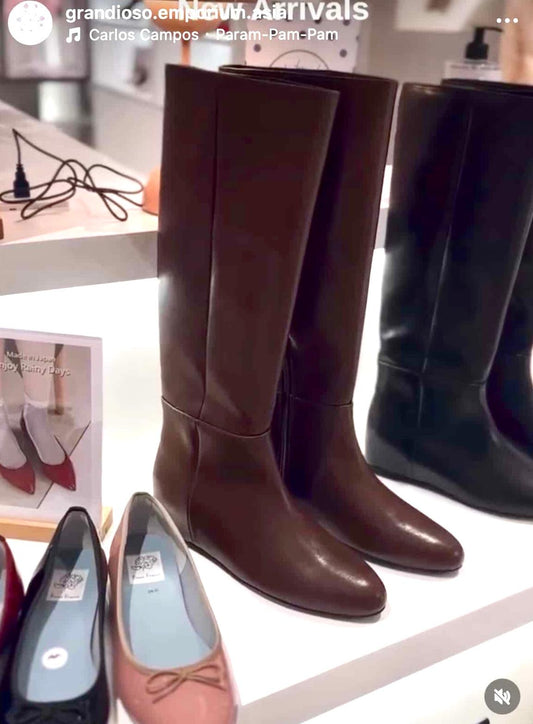 Launa Lea 5cm內增高柔軟皮革長boot (S149)(深棕色／D Brown)