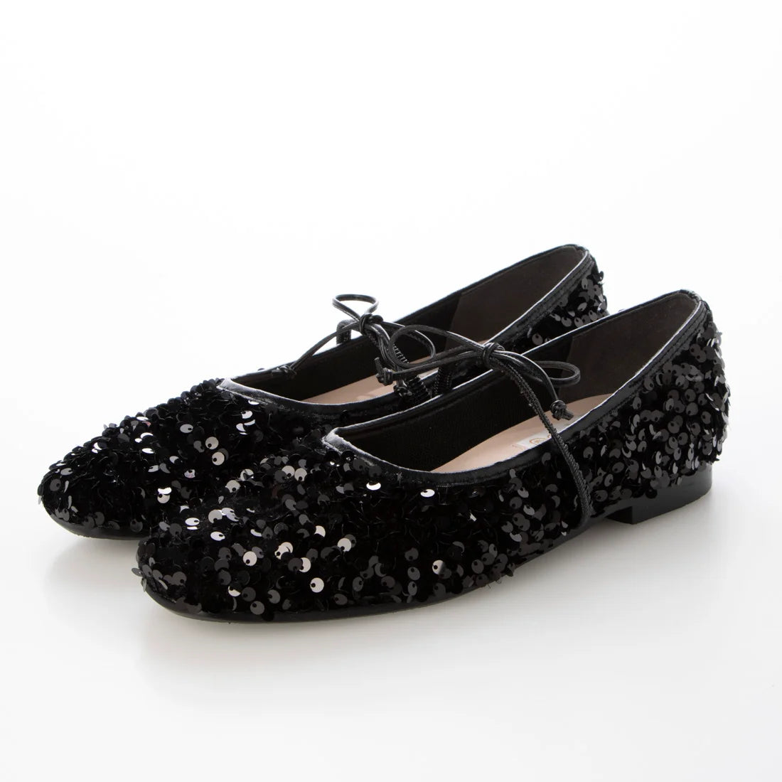 日本製Launa lea 亮片芭蕾平底鞋 (B7608A) (Black Z)