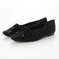 【新品預訂】日本製 Launa lea 繩蝴蝶結方頭絨毛芭蕾舞鞋（B7102A）(黑色 S / Black S )