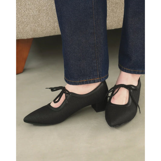 【新品預訂】日本製Emma Francis  3cm踭 經典蝴蝶結高跟鞋（黑色）(3002g-Z 101)