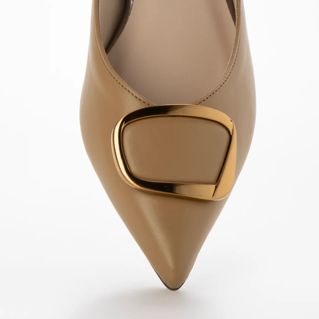 【新品預訂】日本製 Lauf Oletta [All Weather] 全天候 防水尖頭金扣平底鞋（LRH127 Beige) (杏色)