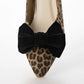 日本製 Launa Lea 絲絨蝴蝶結平底鞋 (460C)(豹紋 S / Leopard S)
