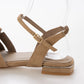 【新品預訂】日本製 Lauf Oletta 尖頭記憶棉鞋墊廓爾喀涼鞋 (LH123 Beige-S)(杏色）