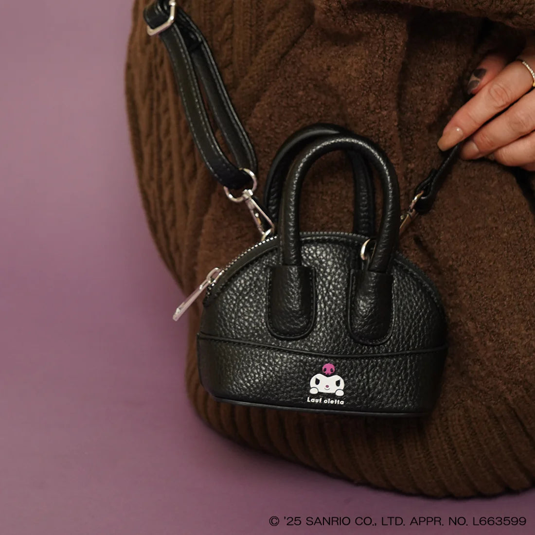 【限定品預訂】售完即止【KUROMI × Lauf oletta 特別聯名】日本製 柔軟繫帶芭蕾鞋 (LH106 Black-S) (黑色)