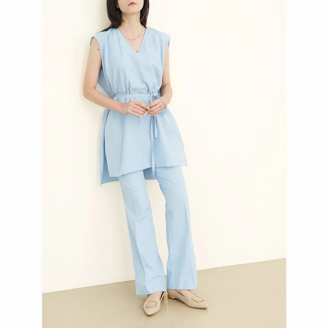 日本製 Launa lea 方扣平底樂福鞋( 576 ) (杏色/L Beige)