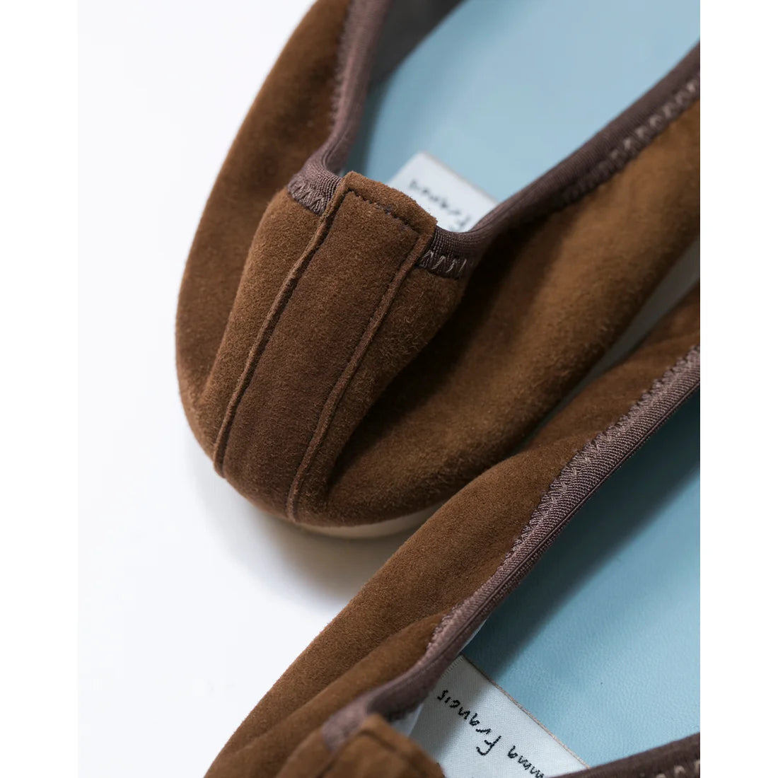 日本製【珍珠色調防水】Emma Francis 真皮 尖頭平底芭蕾舞鞋(01b-L S105)(Brown leather suede) （ブラウン レザースエード）
