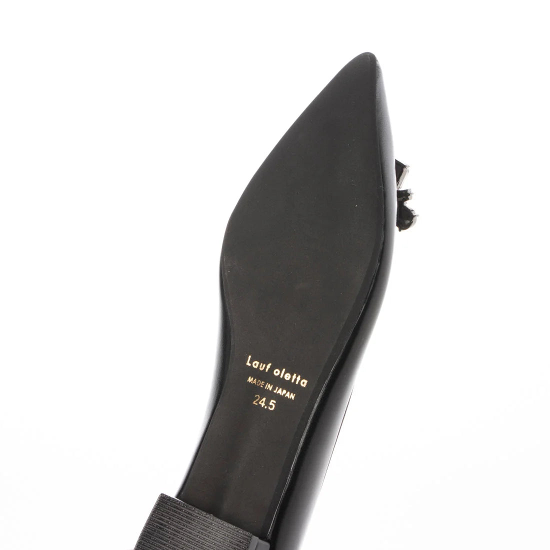 【新品預訂】日本製 Lauf Oletta [All Weather] 全天候三角珍珠水晶尖頭平底鞋(LRH121 BLACK-S) (黑色)