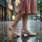 【香港限定】日本製 Launa lea 晴雨兩用 圓頭3.5cm粗跟晴雨鞋 (RH5401)(粉色 / pink )