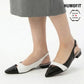 【新品預訂】日本製 Lauf Oletta 設計感可調節後拉帶平底鞋 (LH140 Black/C) (黑白色)