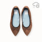 日本製【珍珠色調防水】Emma Francis 真皮 尖頭平底芭蕾舞鞋(01b-L S104)(Brown leather suede) （ブラウン レザースエード）