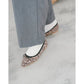 日本製【珍珠色調防水】Emma Francis真皮 尖頭平底芭蕾舞鞋(01b-L S328)(Leopard print leather suede)（レオパード柄 レザースエード）