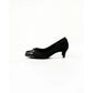 【新品】日本製Emma Francis   金色蝴蝶結 5cm 高跟鞋（黑色 絨面革）(5001b-S 101) BLK