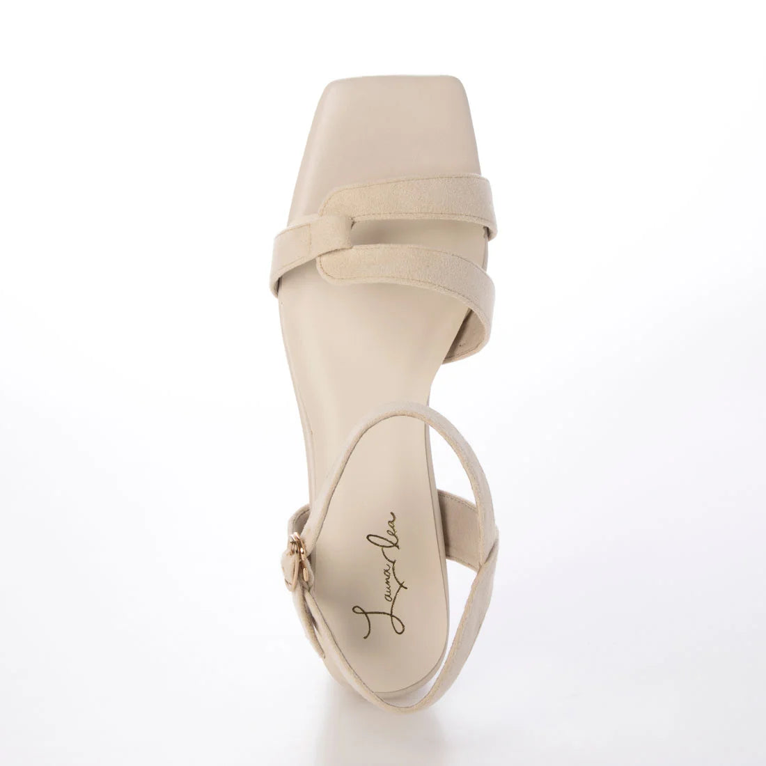 日本製 Launa Lea 5cm 象牙白方頭低跟涼鞋 602 ivory