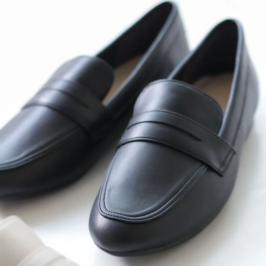 【新品預訂】日本製 潮牌Lucida 防水 黑色 Alasia 基本款平底樂福鞋 (LC-104 BLK )