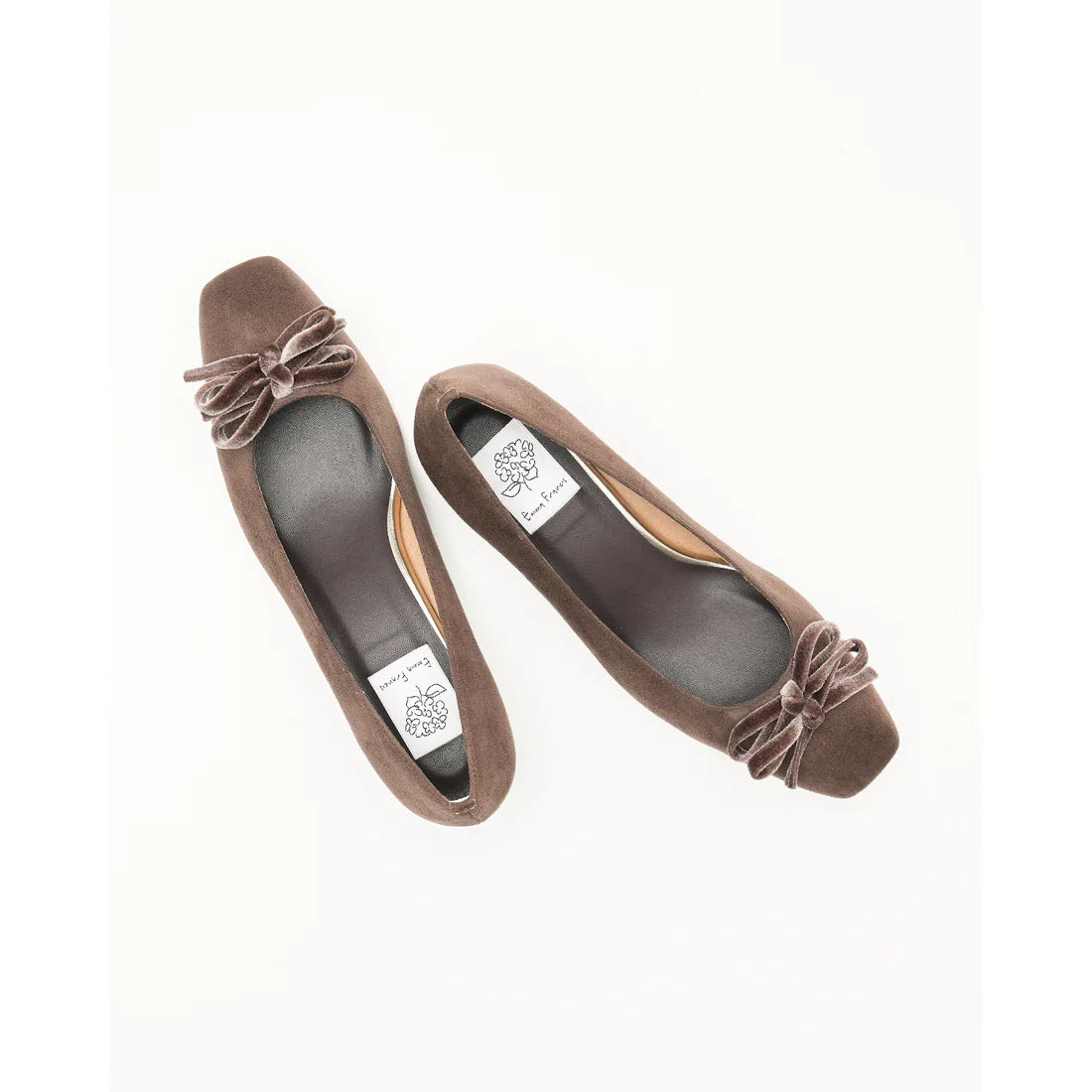 【新品】日本製Emma Francis   蝴蝶結3cm方頭高踭鞋（橡木色絨面革）(3004a-S 141) Oak