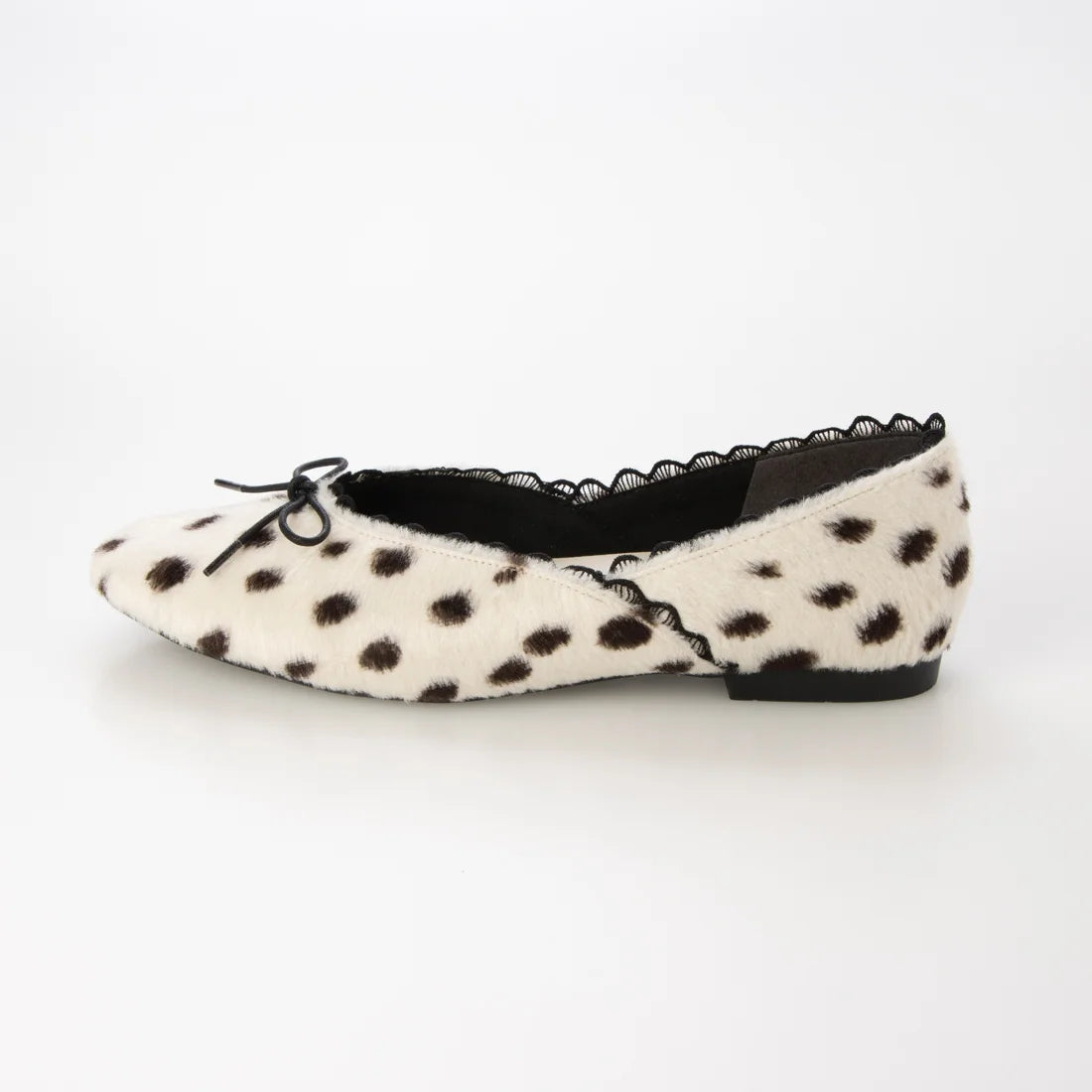 【新品預訂】日本製 Launa lea 經典蕾絲邊蝴蝶結芭蕾舞鞋 (B1616A)(斑點紋/Dalmatian-Z)