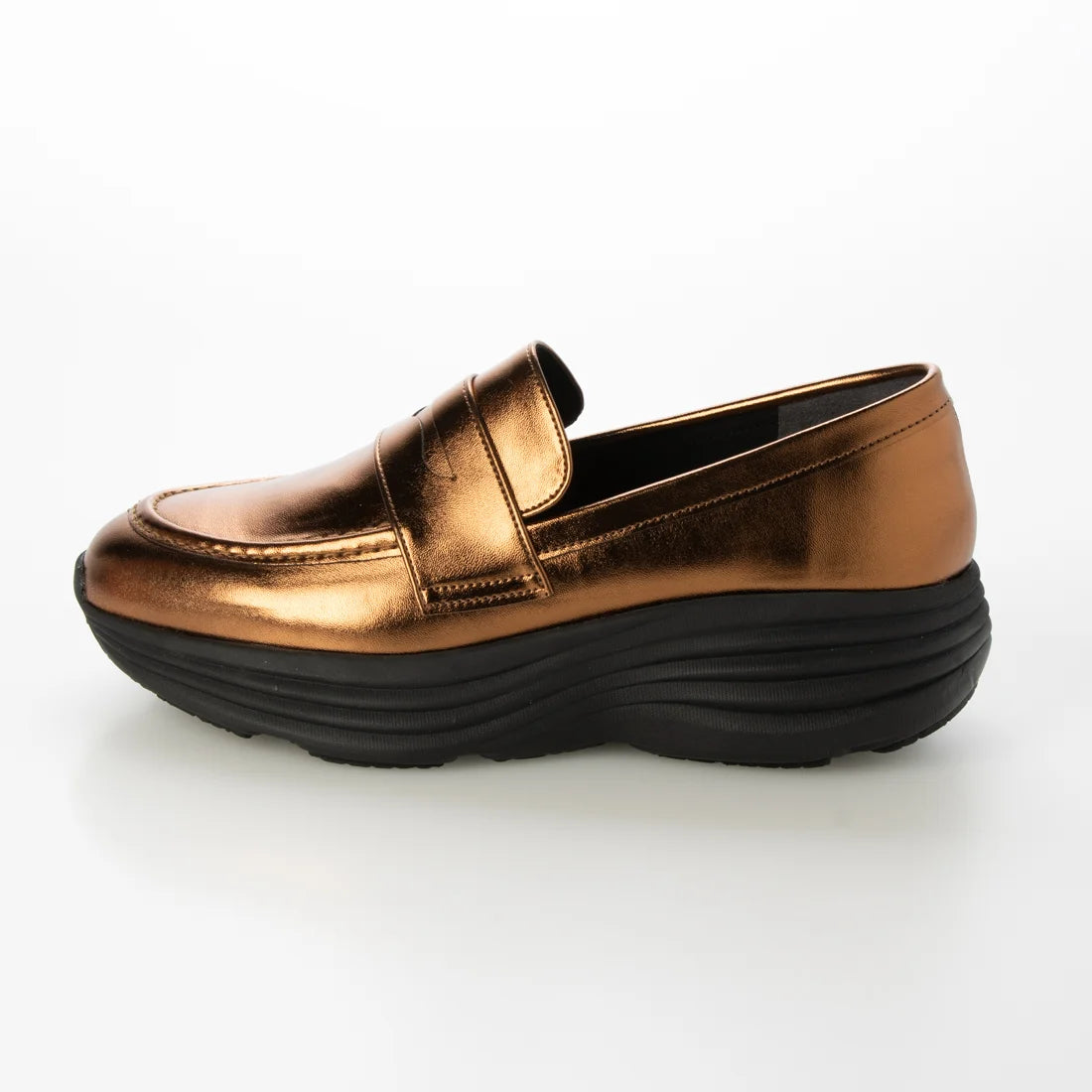 【新品】日本潮牌Lucida 日本製 古銅色 Biham Light 輕盈4.5cm厚底樂福鞋 (LC-5000 BRZ )