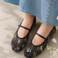 【新品預訂】日本製Emma Francis 碎花歐根紗透網瑪莉珍鞋 ( 09k-T 101)（黑色薄紗）