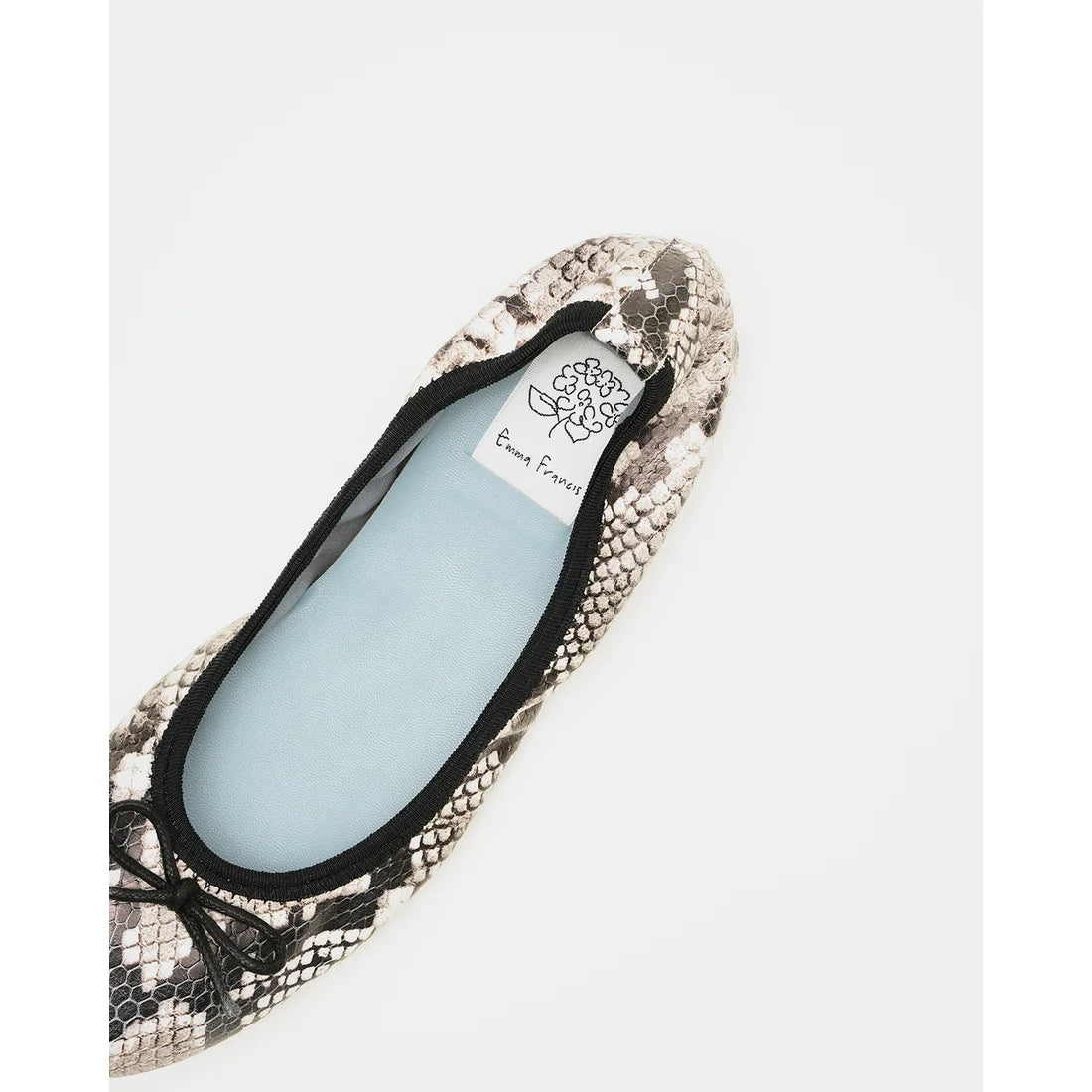 日本製【珍珠色調防水】Emma Francis 真皮 圓頭平底芭蕾舞鞋(02b-L P371)(Python pattern leather smooth)（パイソン柄 レザースムース）