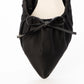 日本製 Launa Lea 4cm跟高褶邊蝴蝶結細肩帶樂福鞋 (606) (黑色 / Black)