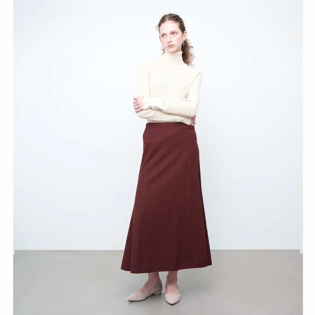 【新品預訂】日本製 Launa lea 2cm踭金線V口剪裁平底鞋 (492A) ( 千鳥杏色／Beige Z/C )