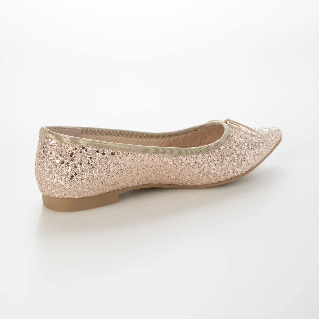 【新品預訂】日本製 Launa lea 閃耀亮片尖頭芭蕾鞋 ( B4601A ) (粉杏色 Z / PK Beige Z )