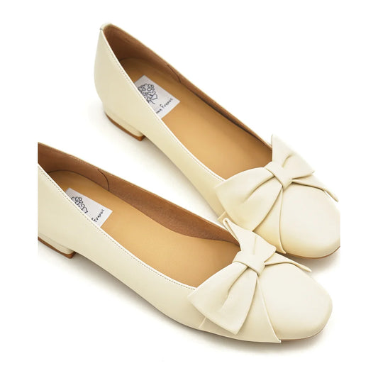 【新品預訂】日本製Emma Francis   大蝴蝶結 2cm跟高跟鞋（象牙色光滑）(05g-P 117)