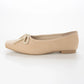 【新品預訂】日本製 Launa lea 繩蝴蝶結方頭絨毛芭蕾舞鞋 (B7102A）(淺杏色 S / L Beige S)