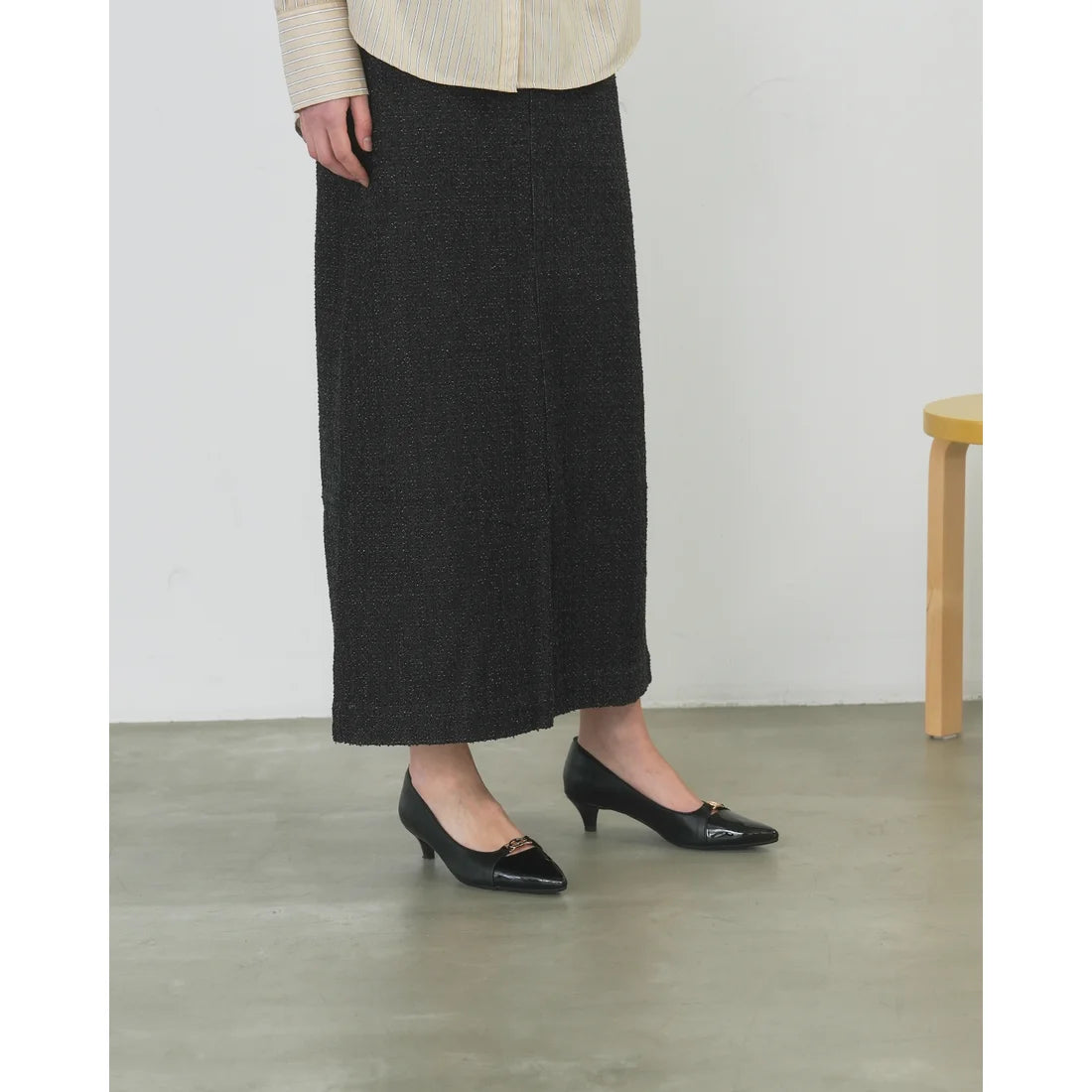 【新品預訂】日本製Emma Francis 4cm跟 前馬銜扣高跟鞋 (黑色光滑) (4003a P101)