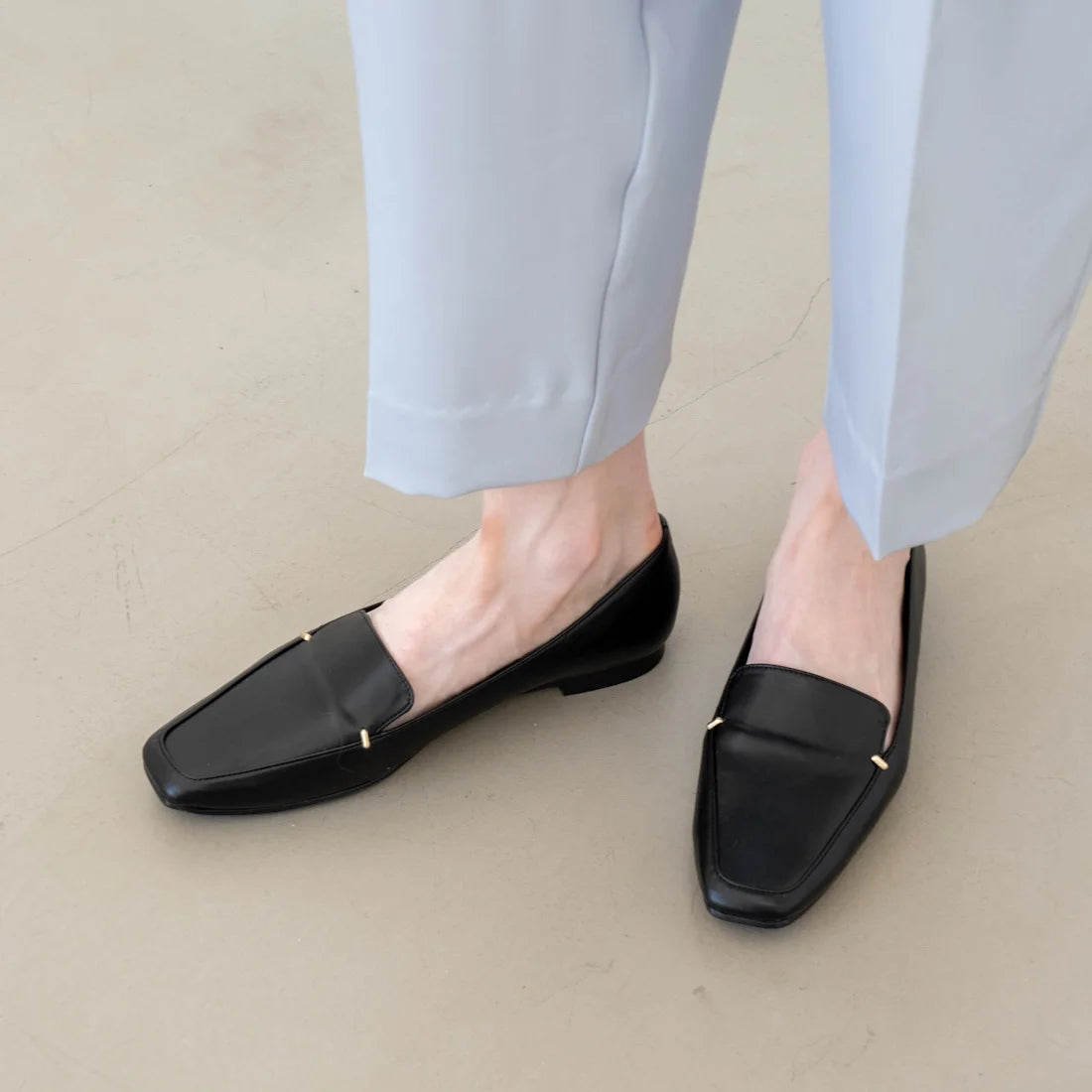 日本製 Launa lea Rainy Day 方頭柔軟晴雨樂福鞋 (R9020)  (黑色/ Black)