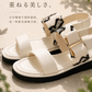 【新品預訂】日本製 Launa Lea 雙皮帶金屬3.5cm厚底涼鞋(630)(象牙色 / Ivory Z/C）