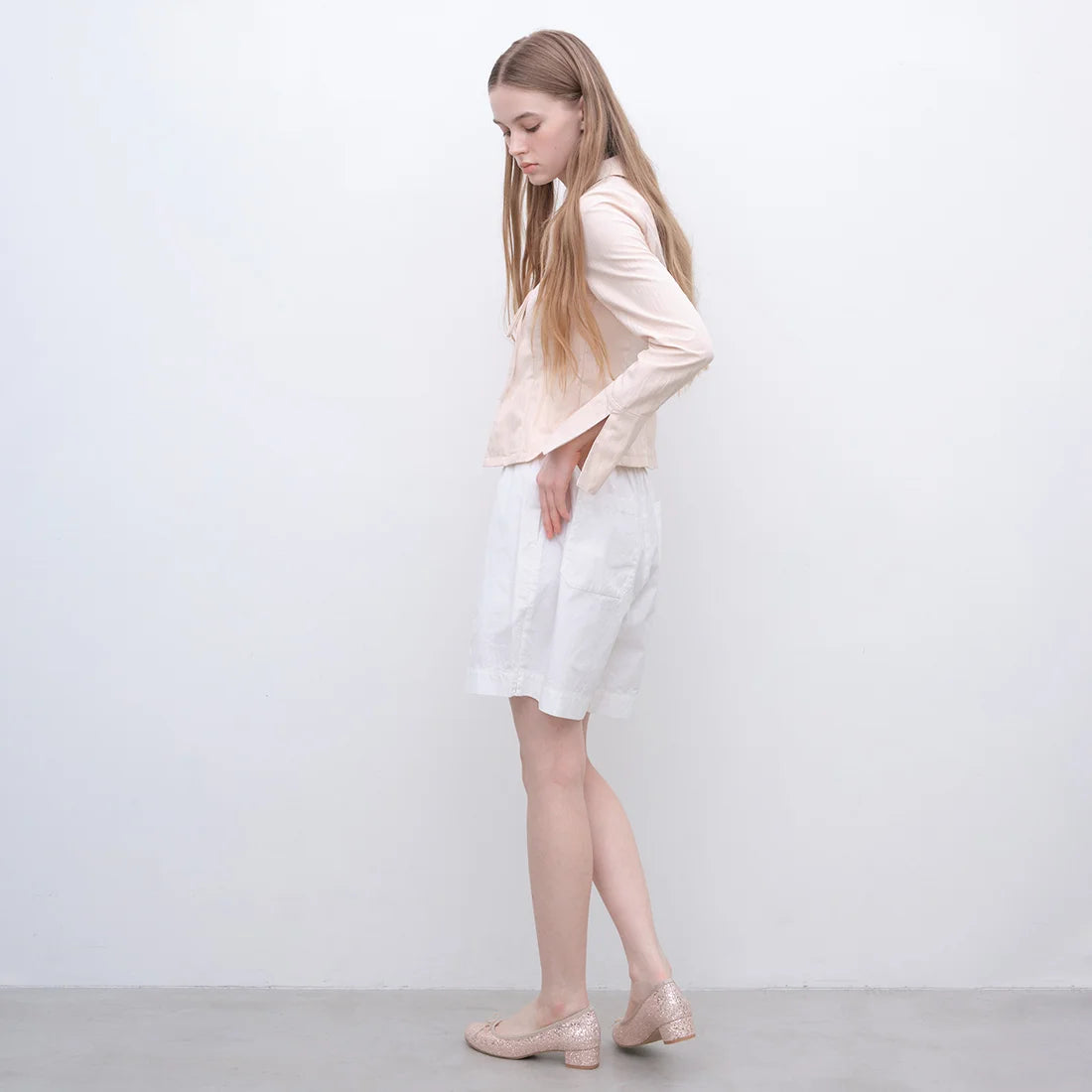 【新品預訂】日本製 Launa lea 3.5cm 踭圓頭跟芭蕾高跟鞋 ( B5601A ) (粉杏色Z/ PK Beige Z)