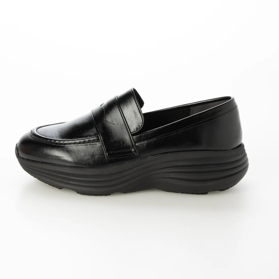 【新品預訂】日本潮牌Lucida 日本製 黑色 Biham Light 輕盈4.5cm厚底樂福鞋 (LC-5000 BLK )