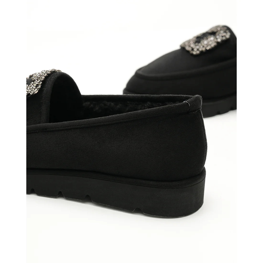 【新品預訂】日本製Emma Francis   [雨天應對] 防水 內側柔軟仿毛 寶石樂福鞋（黑色絨面革）(2002g-S 101)BLK