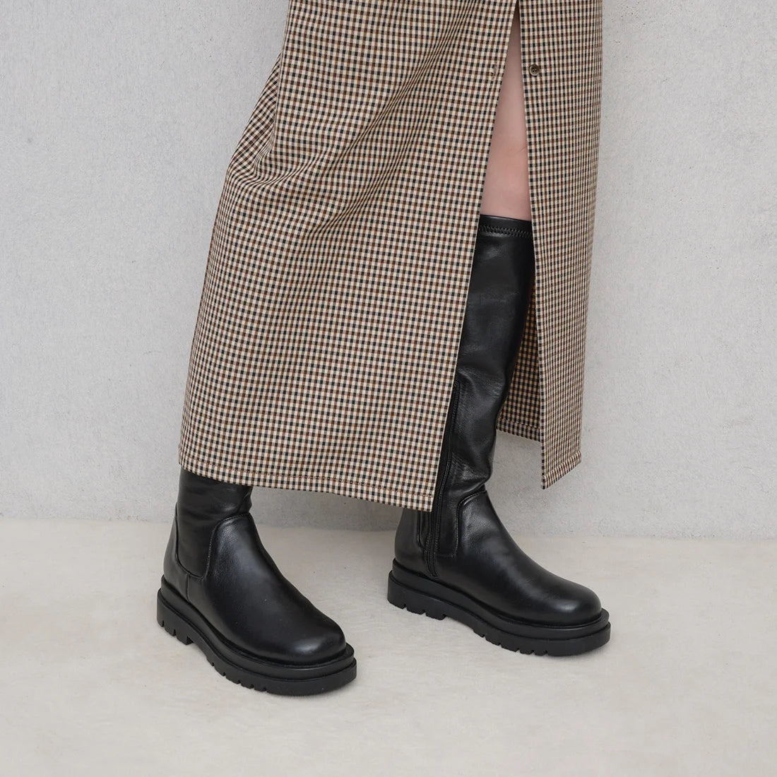 【新品現貨】 Launa Lea  4.5cm踭厚底伸縮長靴 (S123)(黑色 / Black)